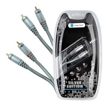 Kabel 2RCA-2RCA 1.8m audio Cabletech Silver Edition - Kable Cinch