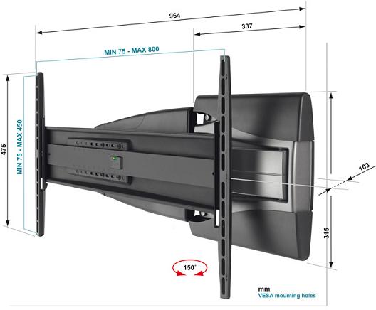 Uchwyt Vogels EFW8345 - Uchwyty do TV LCD / plazma / LED